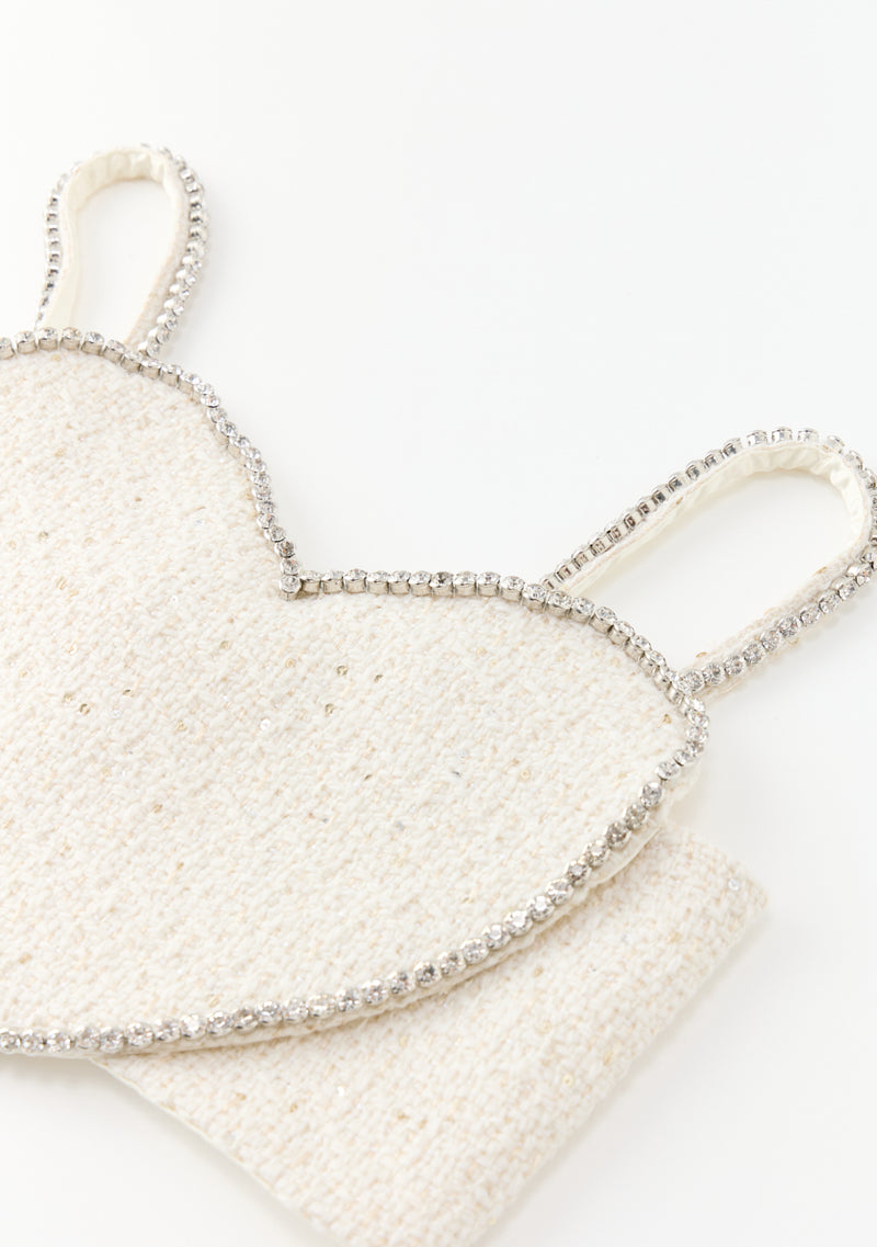 Odelia Heart-Shaped Tweed Top