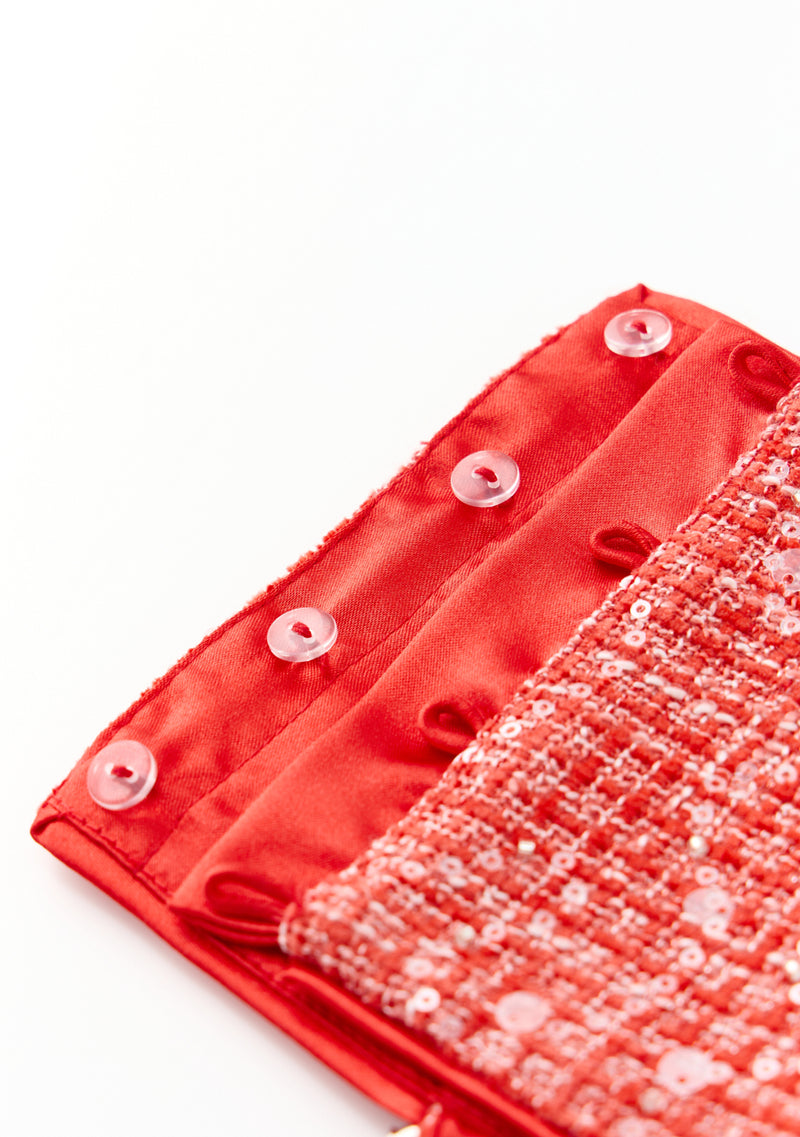 Odelia Heart-Shaped Tweed Top