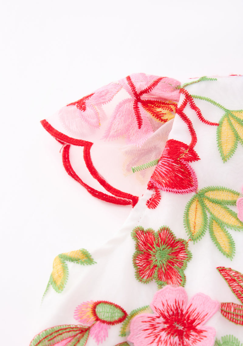 Arabella Embroidered Mini Dress