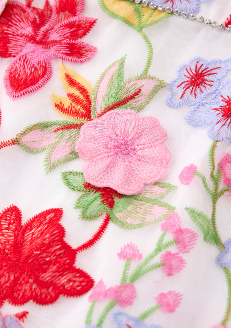 Arabella Embroidered Mini Dress