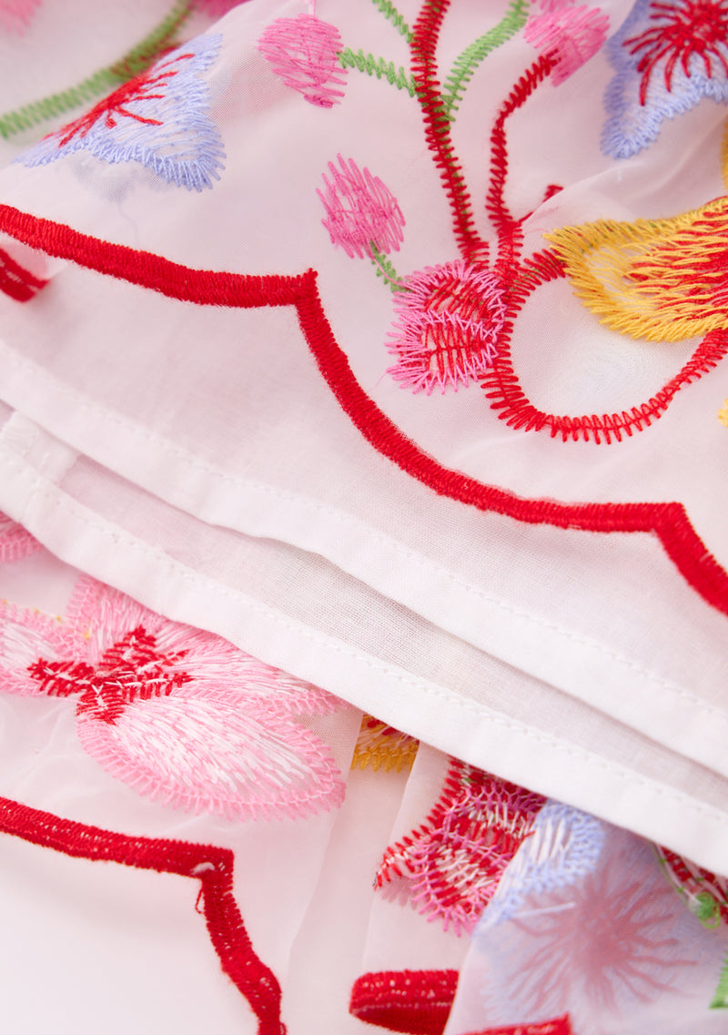 Arabella Embroidered Mini Dress