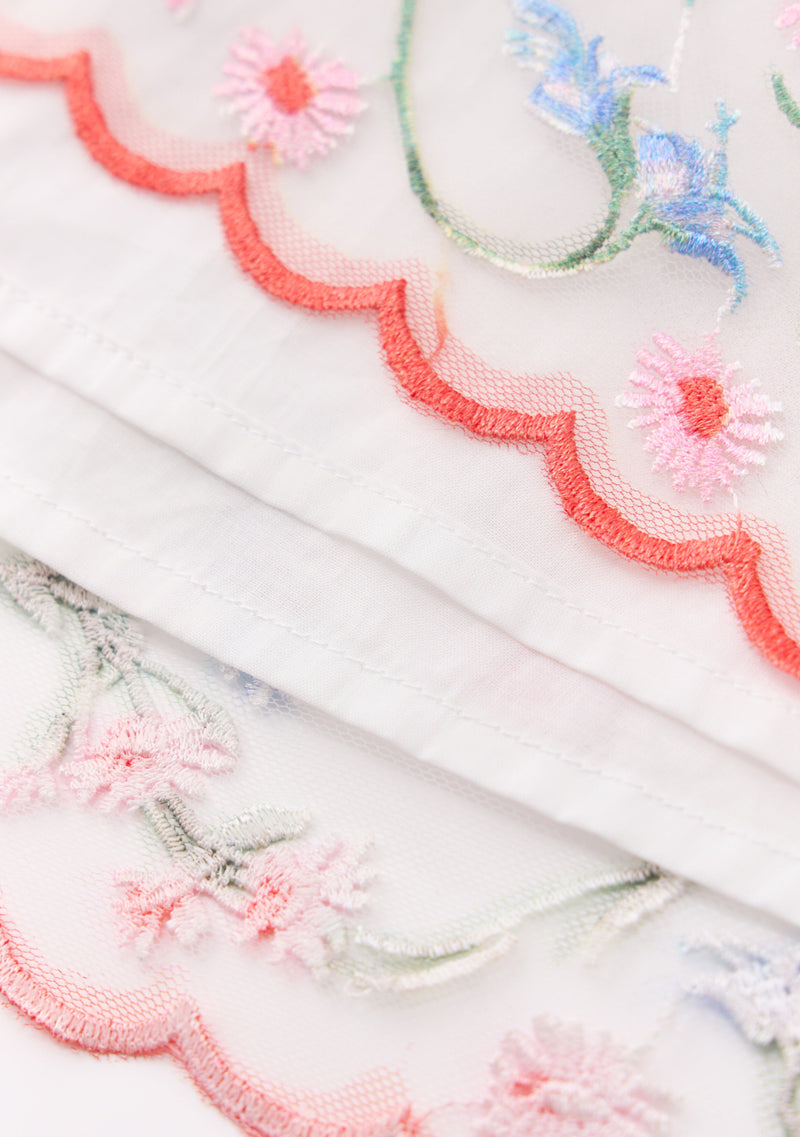 Lillia Embroidered Mini Dress