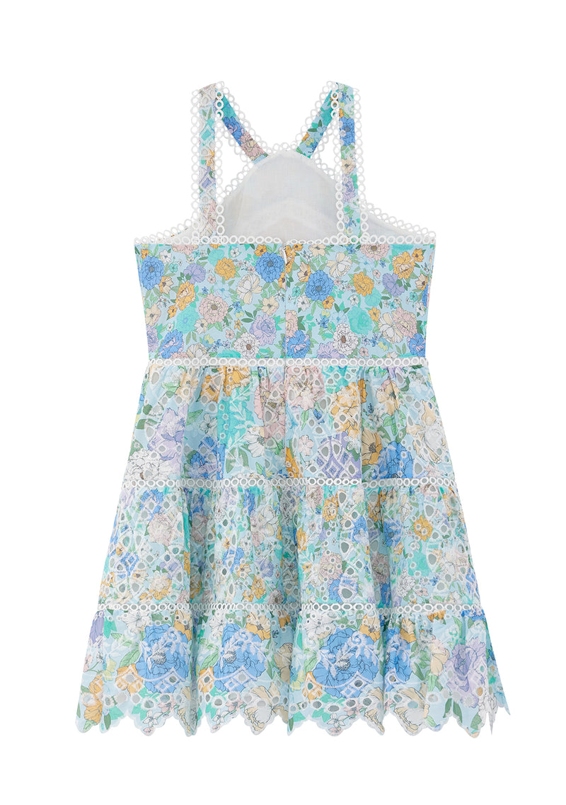 Azure Embroidered Dress
