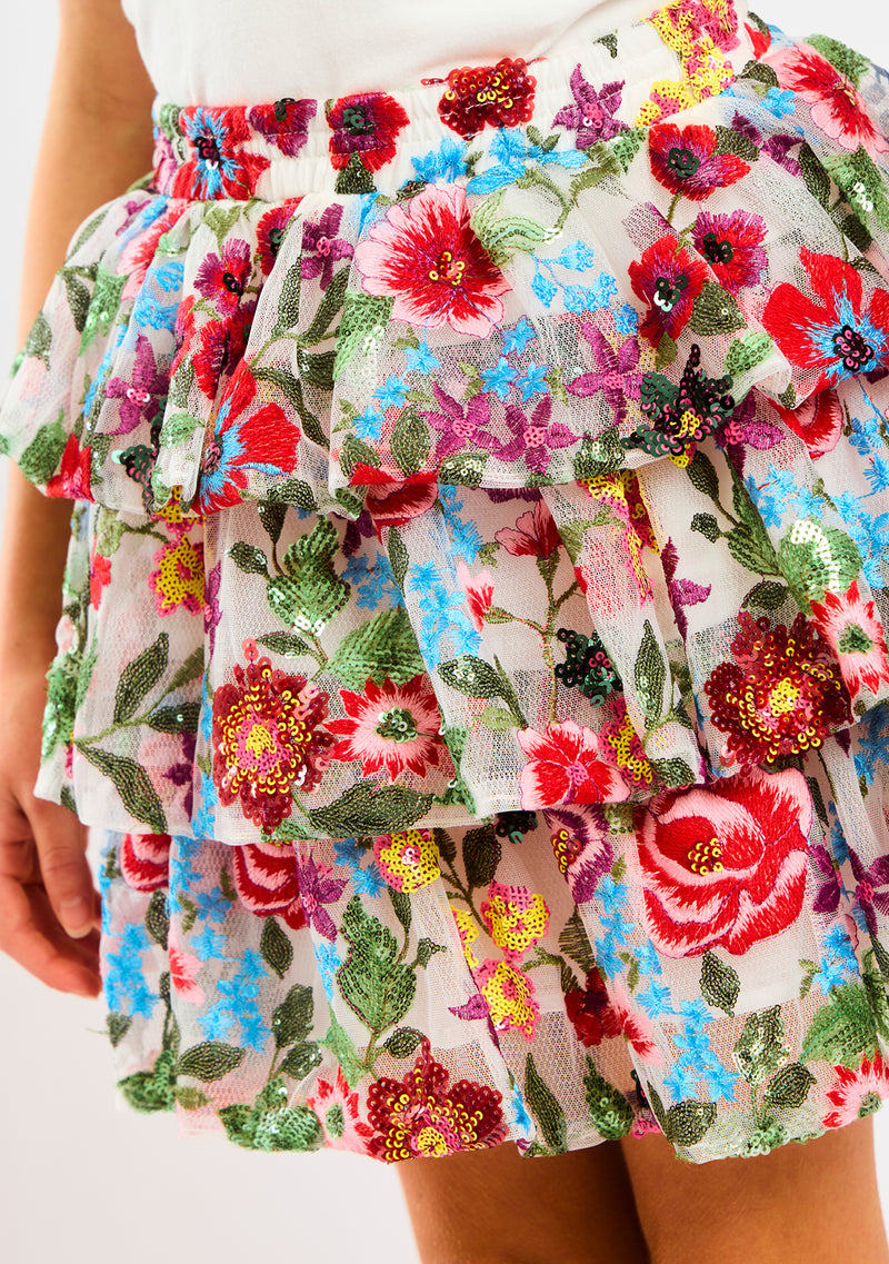 Myla Embroidered Mini Skirt