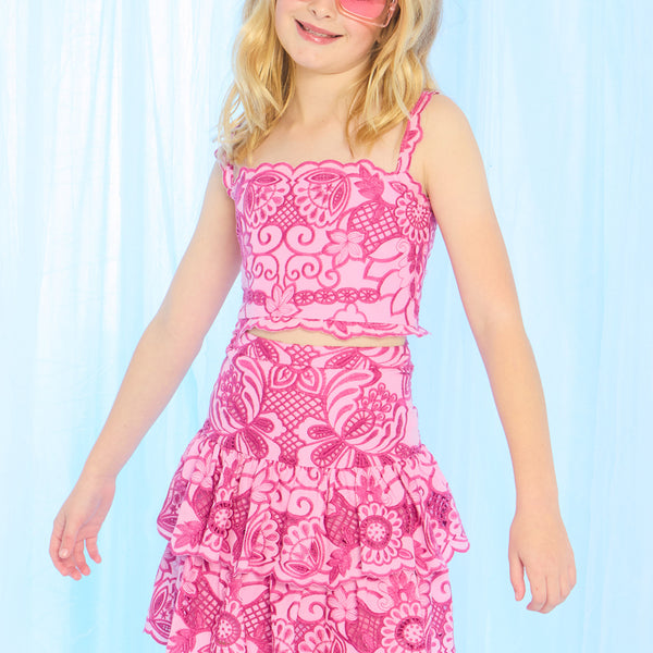 embroidered lace overlay cocktail dress eliza j Marlo Kids