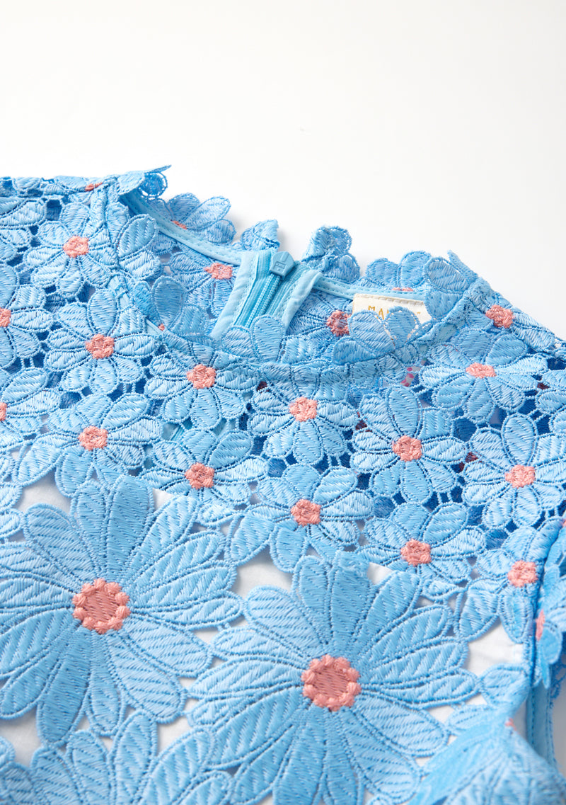 maya embroidered dress Riviera Maya Embroidered Shift Dress-Blue Pomp & Circumstance Boutique by Marie Earthman