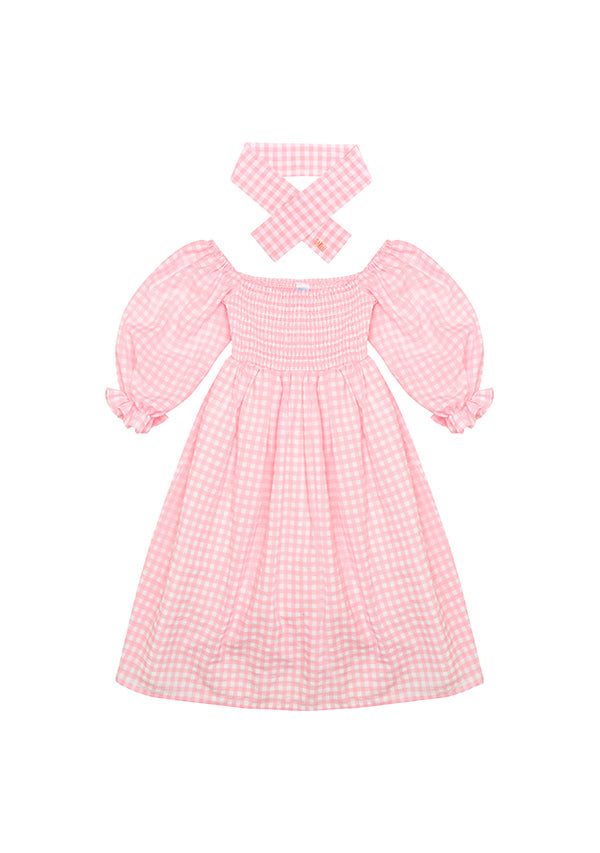 Pretty Gingham Maxi Dress And Ribbon