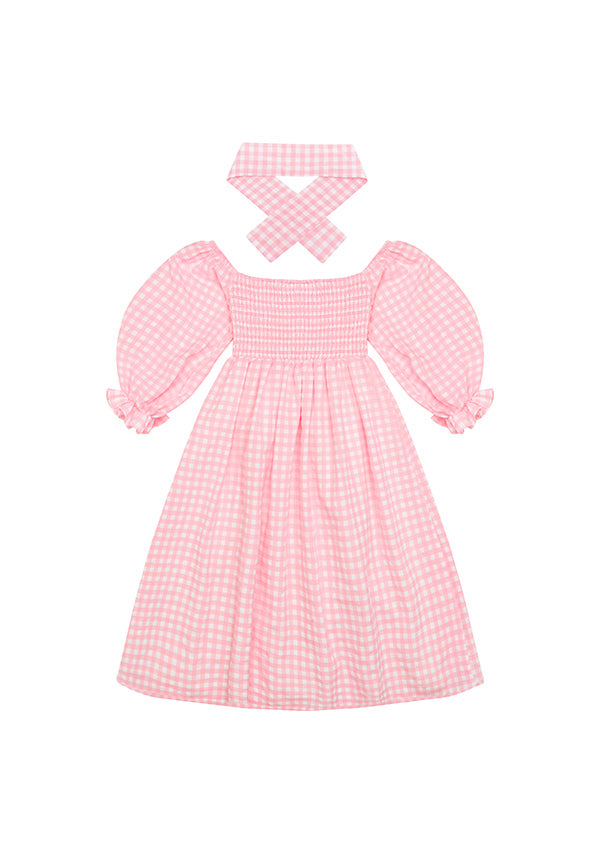 Pretty Gingham Maxi Dress And Ribbon