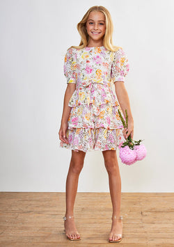 Arielle Embroidered Frill Dress